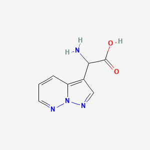 molecular formula C8H8N4O2 B11902275 2-Amino-2-{pyrazolo[1,5-b]pyridazin-3-yl}acetic acid 