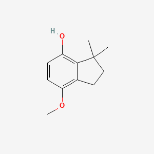 molecular formula C12H16O2 B11902283 7-Methoxy-3,3-dimethylindan-4-ol CAS No. 93904-66-6