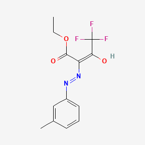 molecular formula C13H13F3N2O3 B1190230 Ethyl 4,4,4-trifluoro-2-[(3-methylphenyl)hydrazono]-3-oxobutanoate 