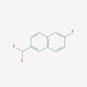molecular formula C11H7F3 B11902304 2-(Difluoromethyl)-6-fluoronaphthalene 