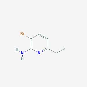 molecular formula C7H9BrN2 B11902349 3-Bromo-6-ethylpyridin-2-amine 