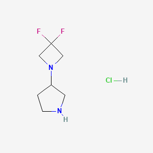 molecular formula C7H13ClF2N2 B11902382 3-(3,3-Difluoroazetidin-1-yl)pyrrolidine hydrochloride 