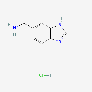molecular formula C9H12ClN3 B11902490 (2-Methyl-1H-benzo[d]imidazol-6-yl)methanamine hydrochloride 