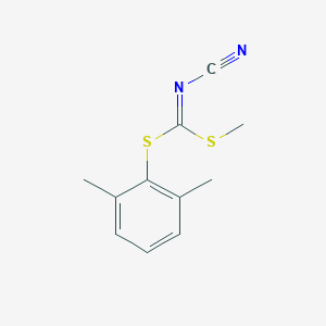 molecular formula C11H12N2S2 B119025 [(2,6-Dimethylphenyl)sulfanyl-methylsulfanylmethylidene]cyanamide CAS No. 152382-30-4