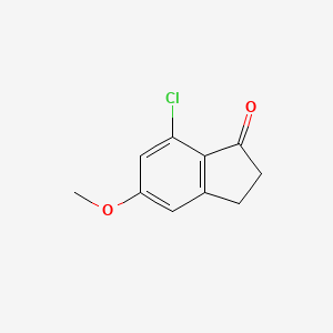 molecular formula C10H9ClO2 B11902504 7-Chloro-5-methoxy-2,3-dihydro-1H-inden-1-one 