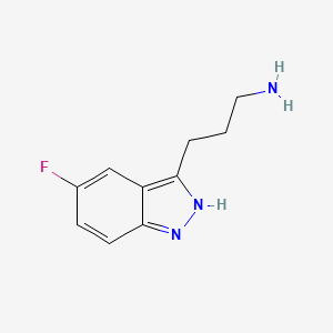 molecular formula C10H12FN3 B11902554 3-(5-Fluoro-1H-indazol-3-yl)propan-1-amine 