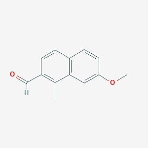 molecular formula C13H12O2 B11902570 7-Methoxy-1-methyl-2-naphthaldehyde 