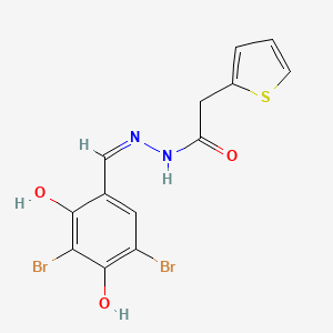 molecular formula C13H10Br2N2O3S B1190259 N'-(3,5-dibromo-2,4-dihydroxybenzylidene)-2-(2-thienyl)acetohydrazide 