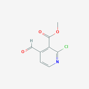 molecular formula C8H6ClNO3 B11902691 Methyl 2-chloro-4-formylnicotinate 