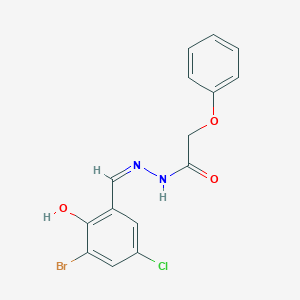 molecular formula C15H12BrClN2O3 B1190273 N'-[(Z)-(3-bromo-5-chloro-2-hydroxyphenyl)methylidene]-2-phenoxyacetohydrazide 