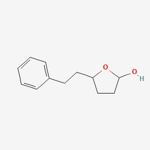 molecular formula C12H16O2 B11902839 5-Phenethyltetrahydrofuran-2-ol 