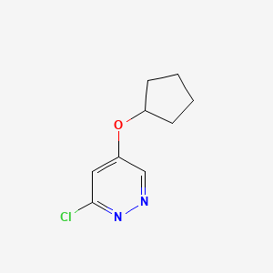 molecular formula C9H11ClN2O B11902891 3-Chloro-5-(cyclopentyloxy)pyridazine CAS No. 1346691-26-6
