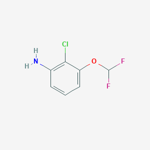 molecular formula C7H6ClF2NO B11902900 2-Chloro-3-(difluoromethoxy)aniline 