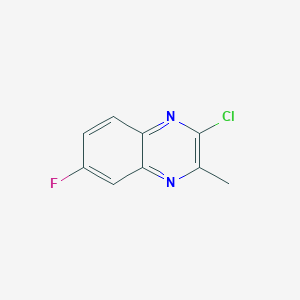 molecular formula C9H6ClFN2 B11902934 2-Chloro-6-fluoro-3-methylquinoxaline 