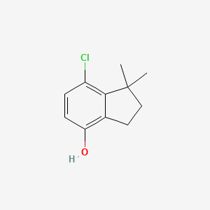 molecular formula C11H13ClO B11902949 7-Chloro-1,1-dimethylindan-4-ol CAS No. 93904-65-5