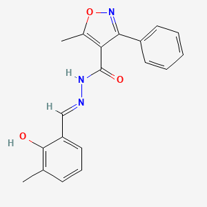 molecular formula C19H17N3O3 B1190299 N'-(2-hydroxy-3-methylbenzylidene)-5-methyl-3-phenyl-4-isoxazolecarbohydrazide 
