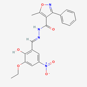 molecular formula C20H18N4O6 B1190300 N'-{3-ethoxy-2-hydroxy-5-nitrobenzylidene}-5-methyl-3-phenyl-4-isoxazolecarbohydrazide 