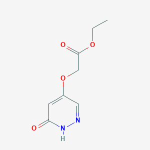 molecular formula C8H10N2O4 B11903082 Ethyl 2-((6-oxo-1,6-dihydropyridazin-4-yl)oxy)acetate CAS No. 1346697-92-4