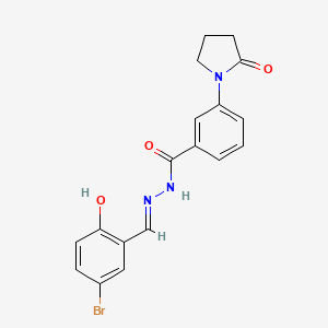 molecular formula C18H16BrN3O3 B1190315 N'-(5-bromo-2-hydroxybenzylidene)-3-(2-oxo-1-pyrrolidinyl)benzohydrazide 