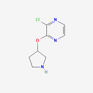molecular formula C8H10ClN3O B11903204 2-Chloro-3-(pyrrolidin-3-yloxy)pyrazine 