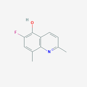 molecular formula C11H10FNO B11903266 6-Fluoro-2,8-dimethylquinolin-5-ol 