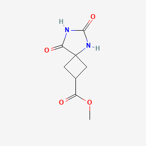 molecular formula C8H10N2O4 B11903275 Methyl 6,8-dioxo-5,7-diazaspiro[3.4]octane-2-carboxylate 