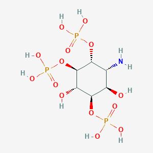molecular formula C6H16NO14P3 B119033 [(1R,2R,3R,4R,5S,6R)-2-amino-3,5-dihydroxy-4,6-diphosphonooxycyclohexyl] dihydrogen phosphate CAS No. 153212-81-8