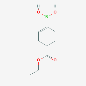 molecular formula C9H15BO4 B11903332 (4-(Ethoxycarbonyl)cyclohex-1-en-1-yl)boronic acid 