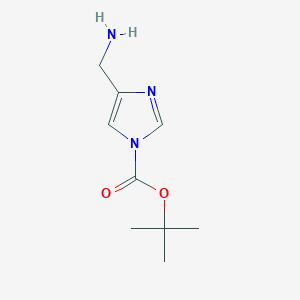molecular formula C9H15N3O2 B11903380 tert-butyl 4-(aminomethyl)-1H-imidazole-1-carboxylate 