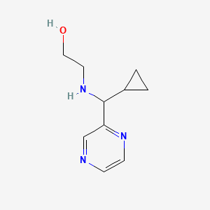 molecular formula C10H15N3O B11903581 2-((Cyclopropyl(pyrazin-2-yl)methyl)amino)ethanol 