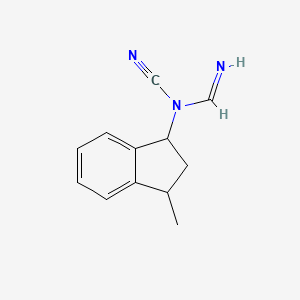 molecular formula C12H13N3 B11903608 N-Cyano-N-(3-methyl-2,3-dihydro-1H-inden-1-yl)formimidamide 