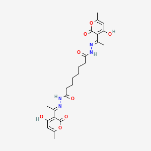 molecular formula C24H30N4O8 B1190363 N'~1~,N'~8~-bis[1-(4-hydroxy-6-methyl-2-oxo-2H-pyran-3-yl)ethylidene]octanedihydrazide 
