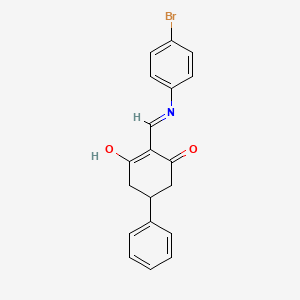 molecular formula C19H16BrNO2 B1190367 2-[(4-Bromoanilino)methylene]-5-phenylcyclohexane-1,3-dione 