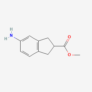 molecular formula C11H13NO2 B11903715 Methyl 5-amino-2,3-dihydro-1H-indene-2-carboxylate 