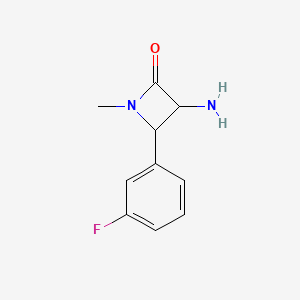 molecular formula C10H11FN2O B11903781 3-Amino-4-(3-fluorophenyl)-1-methylazetidin-2-one 