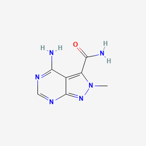 molecular formula C7H8N6O B11903797 4-Amino-2-methyl-2h-pyrazolo[3,4-d]pyrimidine-3-carboxamide CAS No. 54814-51-6