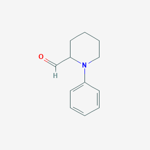 molecular formula C12H15NO B11903827 1-Phenylpiperidine-2-carbaldehyde 