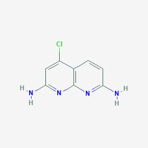 molecular formula C8H7ClN4 B11903843 4-Chloro-1,8-naphthyridine-2,7-diamine 