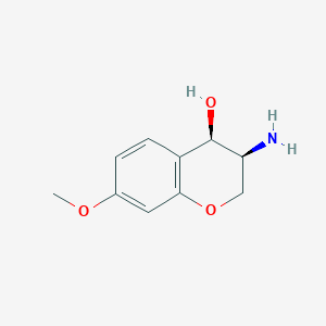 molecular formula C10H13NO3 B11903892 (3S,4R)-3-Amino-7-methoxychroman-4-ol 