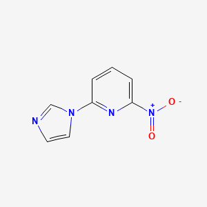 molecular formula C8H6N4O2 B11903939 2-(1H-Imidazol-1-yl)-6-nitropyridine 