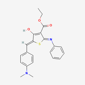 molecular formula C22H22N2O3S B1190401 Ethyl 2-anilino-5-[4-(dimethylamino)benzylidene]-4-oxo-4,5-dihydro-3-thiophenecarboxylate 