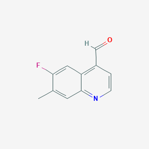 molecular formula C11H8FNO B11904035 6-Fluoro-7-methylquinoline-4-carbaldehyde 