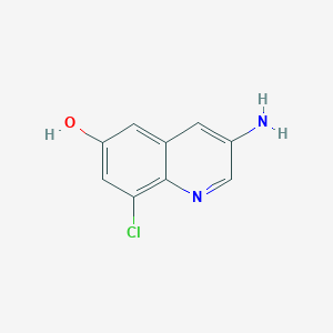 molecular formula C9H7ClN2O B11904083 3-Amino-8-chloroquinolin-6-ol 