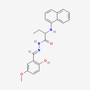 molecular formula C22H23N3O3 B1190413 N'-(2-hydroxy-5-methoxybenzylidene)-2-(1-naphthylamino)butanohydrazide 