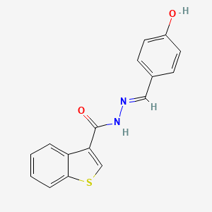 molecular formula C16H12N2O2S B1190424 N'-(4-hydroxybenzylidene)-1-benzothiophene-3-carbohydrazide 