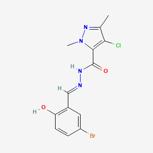 molecular formula C13H12BrClN4O2 B1190431 N'-(5-bromo-2-hydroxybenzylidene)-4-chloro-1,3-dimethyl-1H-pyrazole-5-carbohydrazide 