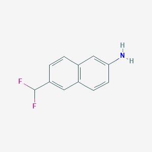 molecular formula C11H9F2N B11904380 6-(Difluoromethyl)naphthalen-2-amine 