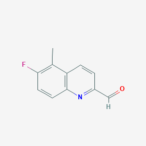 molecular formula C11H8FNO B11904555 6-Fluoro-5-methylquinoline-2-carbaldehyde 