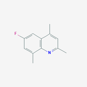 molecular formula C12H12FN B11904590 6-Fluoro-2,4,8-trimethylquinoline 