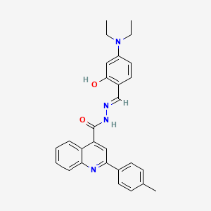 molecular formula C28H28N4O2 B1190466 N'-[4-(diethylamino)-2-hydroxybenzylidene]-2-(4-methylphenyl)-4-quinolinecarbohydrazide 